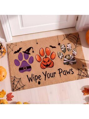 Halloween Door Mat, 30x17 Inch Wipe Your Paws Rug